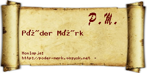 Póder Márk névjegykártya
